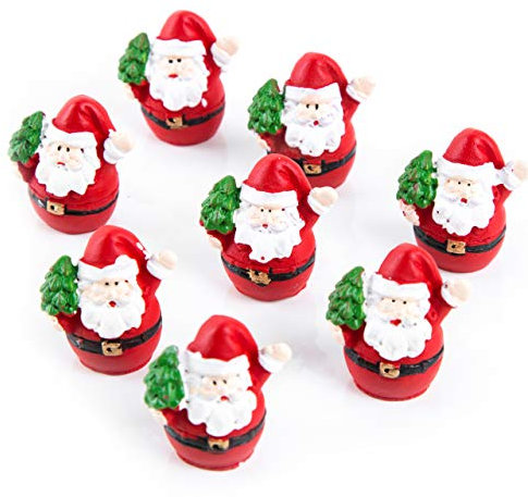 Logbuch-Verlag 20 Mini Nikolaus Figuren rot weiß grün - kleine Santa Figuren als give-away Kundengeschenk Weihnachtsdeko