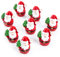 Logbuch-Verlag 20 Mini Nikolaus Figuren rot weiß grün - kleine Santa Figuren als give-away Kundengeschenk Weihnachtsdeko
