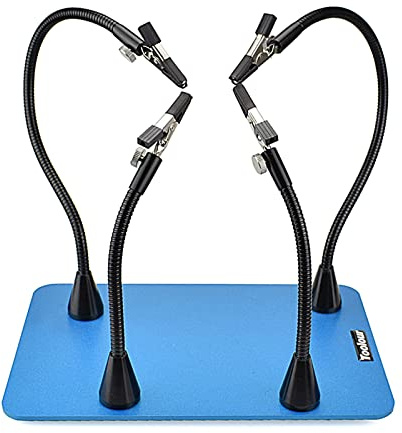 Toolour Lötstation mit 4 magnetischen Schwanenhals-Armen und Krokodilklemmen für elektronische Reparatur, Montage, Malerei, DIY Schmuck und Kunsthandwerk Hobby…