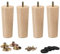 La Vane 4er Set Möbelfüße aus Massivholz - Konische Tischbeine Ersatz (Höhe: 10cm) mit M8 Gewindebolzen, Montageplatten - Für Sofa, Bett, Schrank, Couch, Ottomane & Tische - Leicht zu installieren