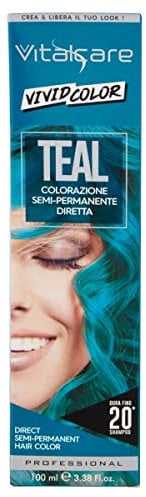 Vitalcare | Vivid – Halbpermanente Haarfärbung, direkte Haarfarbe, weich, hydratisiert und strahlend, Farbe Teal