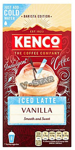 KENCO Instant Coffee ICED & HOT Packs - 8 SACHETS (ICED Latte Vanilla)