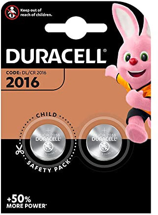 Duracell CR2016 Lot de 2 Piles Bouton au Lithium 3 V