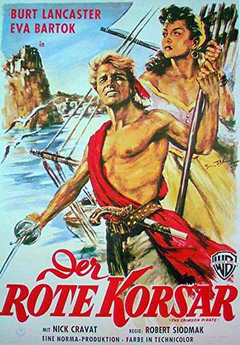Der rote Korsar - Robert Siodmak - Burt Lancaster - Filmposter 37x53cm gerollt