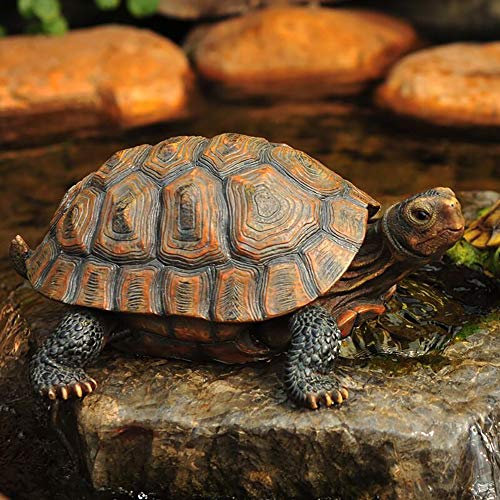 Danmu Schildkrötenstatue aus Polyresin, Outdoor-Statue, Hofdekoration für Haus und Feengarten (L 31 x 24 x 14 cm), 1 Packung