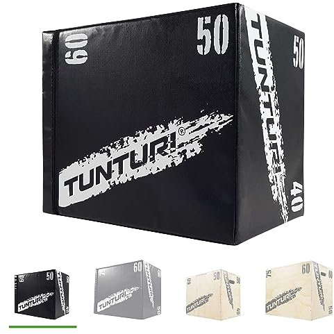 Tunturi Plyo Box, Soft Plyometric Box, Fitnessbox, 40 x 50 x 60 cm, Holz mit Eva