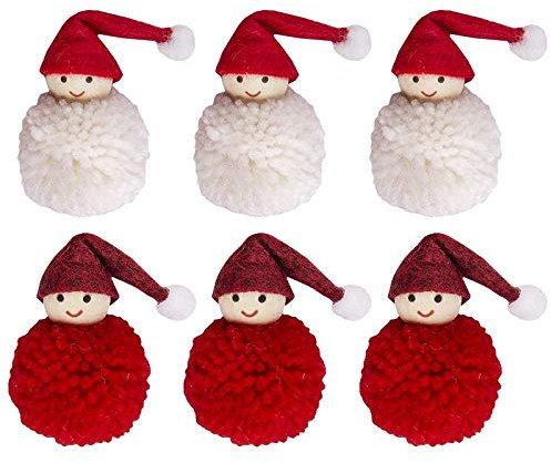 Ideen mit Herz Niedliche Winter-Püppchen | Weihnachtswichtel | Weihnachts-Deko | aus Holz, Filz und Strick | Winter-Kinder (Mathis | 5cm hoch | 6 Stück)