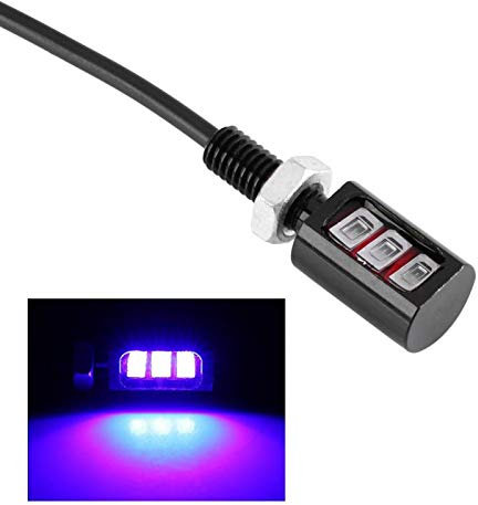 Qqmora Number Plate Lamps Light Bulbs Universal Car License Number Plate Screw Bolt Light Lamp Motorcycle License Number Plate Screw 2Pcs 12V (Blue)