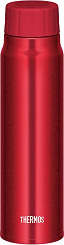 Thermos FJK-500 R Botella de agua, retención de frío, botella de bebida carbonatada, 500 ml (500 ml), color rojo, para aislamiento de frío