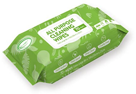 Air Jungles Lot de 70 lingettes nettoyantes tout usage pour voiture et maison - Taille XL - 20,3 x 25,4 cm - Pour intérieur de voiture, appareils ménagers, cuisine, tapis de yoga, bureau, équipement