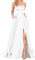 HAHAEMMA Damen Elegant Lange Ballkleider mit Taschen Satin A-Linie Backless Hochzeitskleid Abendkleider Sexy Neckholder Spaghetti Brautkleid Kleider Lang Prinzessin Brautjungfer Kleid (WH-XS)