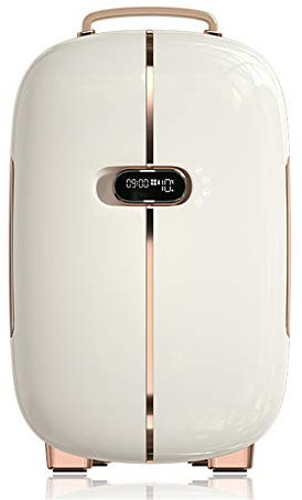 Mini Fridge 12 Litre Portable AC/DC Powered Makeup Fridge Thermoelectric System Cooler/Warmer For Skincare Cosmetics,Pink (White)