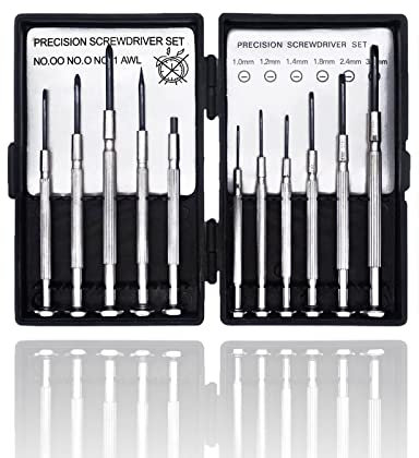 11 Pcs Mini Screwdriver Set - Flathead & Phillips Screwdriver Kit for Glasses, Watch, Phone, Toys & Computer Repair