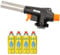 Z.M.C Gasbrenner + 4x Gaskartuschen 227g, Flambierbrenner bis zu 1300°C, Bunsenbrenner 1,3kW, Lötbrenner, Küchenbrenner mit einstellbarer Flamme