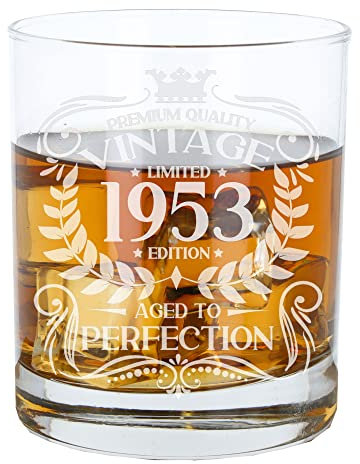 Always Looking Good Verre à whisky gravé pour homme - Vintage 1953 - Cadeau pour les 72 ans - Verre à whisky gravé - Bourbon Scotch Lowball