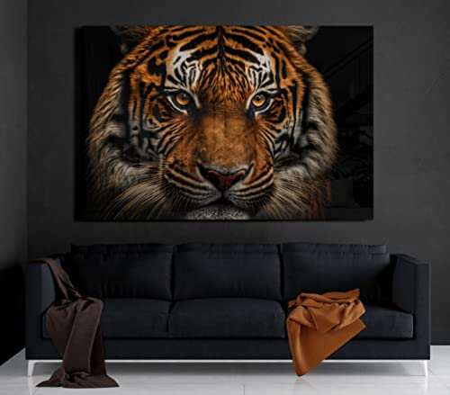 Manschin-Laserdesign Premium Wandbild aus Acrylglas oder Aluminiumverbund - KEIN LEINWANDBILD - modern Wandbilder XXL Wanddekoration Design Wand Bild Abstrakt (Tiger 01, Acrylglas 100x70cm)