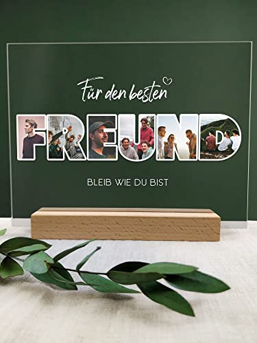 Freund Geschenk Acryl Foto Geschenk - Personalisierte Geschenk, Familien Geschenk, persönliches Geschenk, Fotoalbum aus Glas, Fotogeschenke, Eigenes Foto, die schönsten Freund Geschenke