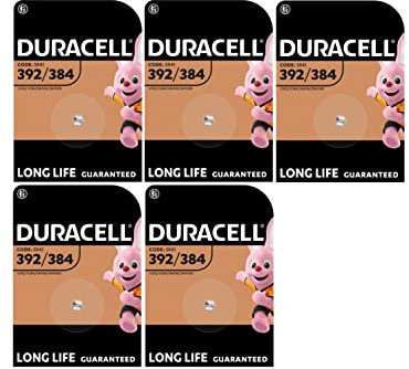 5X Duracell 392/384 SR41 Con Ossido D'Argento (5 Blister Da 1 Batteria) 5 Pile