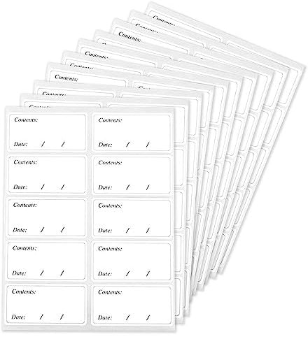HXMJIED 100pcs Freezer Labels, 6X3cm Food Freezer Labels, Food Storage Labels Stickers, Removable Freezer Labels, No Trace After Peel Off