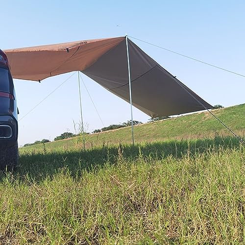 DAZZLEEX Portable Car Side Awning for Outdoor Camping - Waterproof Rooftop Tent Shelter，Khaki