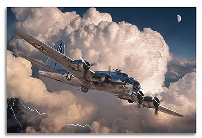 Boeing B-17 Vintage-Poster auf Leinwand, dekoratives Gemälde, 30 x 45 cm