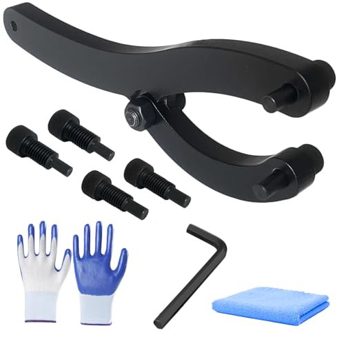 ADLMPW Heavy-Duty Gland Nut Wrench for Removing Hydraulic Cylinders, Adjustable Spanner, Forged from Hardness Manganese Steel, Comes with 1/4-inch, 5/16-inch and 3/8-inch Pins (Black)