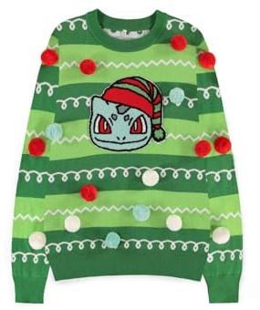 DIFUZED Unisex Bulbasaur Pokemon Weihnachtspullover Pullover, bunt, Einheitsgröße