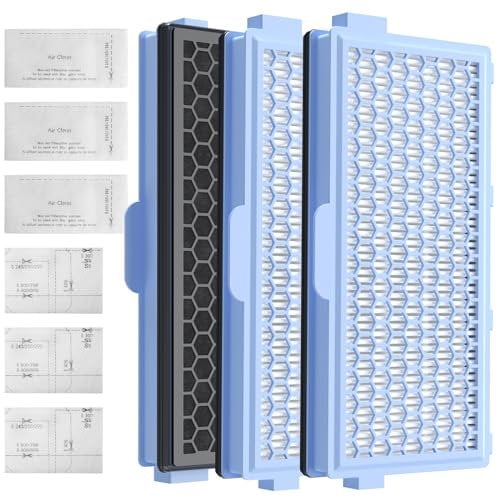3 Sätze Ersatzfilter kompatibel Miele Staubsauger [Compact C1 & C2, Complete C2 & C3, S8340], 3 HEPA filters with 3 Motor Protection Filter Und 3 Exhaust Filter für S4000, S5000, S6000 & S8000 Serie