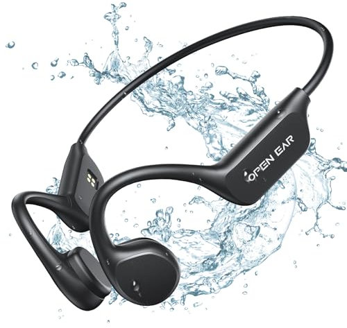 Fojep Bone Conduction Headphones, Bluetooth Wireless Earbuds for Swimming, Running - 32GB Waterproof Open Ear Headphones