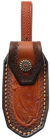 YHZNAGEM Leder Messertasche Messerscheide Messer Holster für Gürtel-Messer quer Tasche Messerscheide Werkzeug, gelten für Taschenmesser, Klappmesser (Leather)