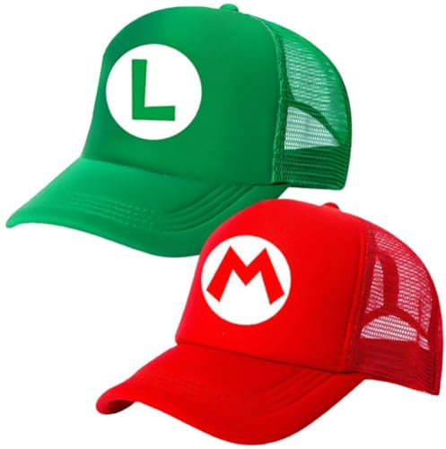 Baseballmütze Kinder, 2PCS Baseballkappe Einstellbare Basecap Cartoon Baseball Cap Kappe Cap Baseballkappe mit Flacher Krempe Verstellbar Baseboard Mütze for Boys Girls 2-8 Years