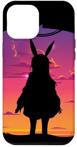 iPhone 14 Plus Anime Kawaii Otaku in Sunset Purple Clouds Phone Case