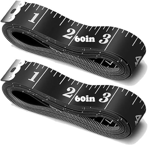2 Bände Maßband Körper 150 cm, Körpermaß, Schneidermaßband, Maßband für Haushalte Handwerker Schneider (Schwarz)