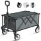 HOFTME Folding Trolley With Wheels,Folding Wagon 100L Capacity All Terrain Wheels with Adjustable Handle & Cover Bag, Picnic Transporter for Holiday Shopping Outdoor Camping Garden Beach (Grey)
