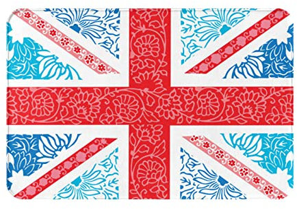 Fußmatte Retro Union Jack Flagge Uk Flagge Badteppich Waschbar Duschvorleger rutschfest Badezimmerteppich Für Schlafzimmer Toilette Wohnzimmer 40x60cm