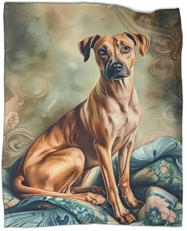 KWPGMDRY Rhodesian Ridgeback Decke Haushaltsgebrauch Wildcampen 3D Tiere Digitaldruck Plüsch Bettdecke Erwachsener Sofa Decke 70x80inch(180x200cm)