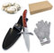 KkvoGmle Oyster Knif Set, Oyster Shucking Tools Oyster Shucking Knives With Wood-handle and Cut Resistant Level 5 Protection Gloves for Oysters Lover, Much Safer Than Kitchen Knife
