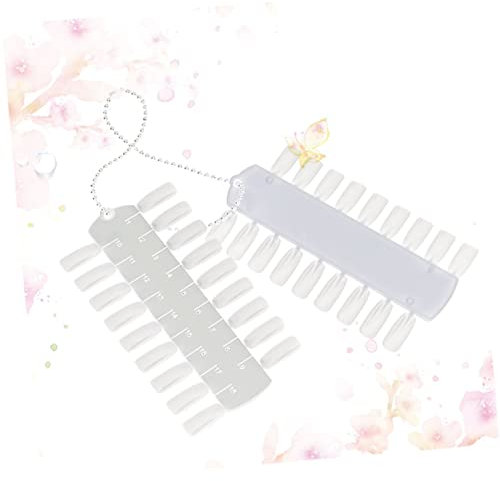 Healvian 2pcs Nail Art Display Board Fake Nails Manicure Kit Practice Plates for Salon