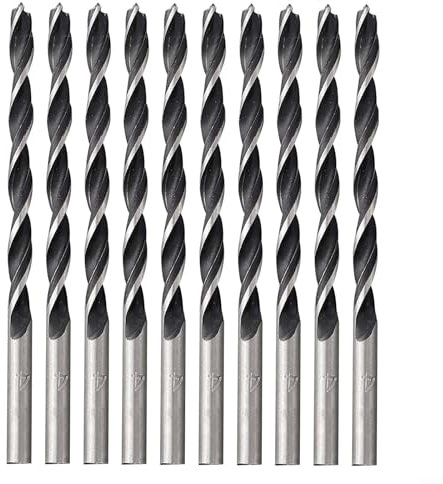 Präzisions-Holzbohrer, 10 Stück, 75 mm Länge, 4 mm Durchmesser, Zentrierspitze und Schulterschneider