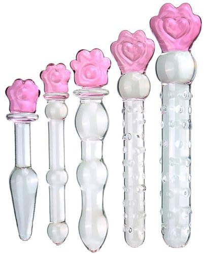 FUJIEYU 5 Styles Petit/Grand Verre Manuel Massage Dispositif Cristal Double Massage Bar,B+d