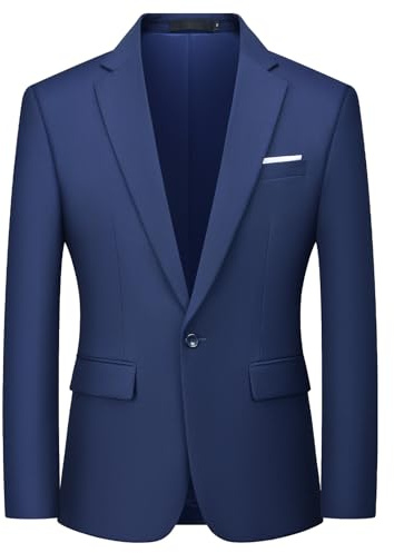 Autsel Mens Slim Fit Blazer One Button Formal Business Suit Jacket | Smart Casual, Wedding Tuxedo Jackets for Men, Smoking Jacket, Dinner Jackets