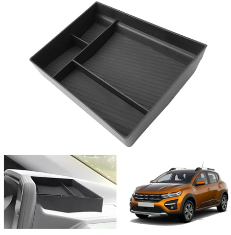 [Verbessert] GAFAT Dacia Sandero 3/Stepway 3/Dacia Jogger 2025 2026-2021 8 Mittelkonsole Aufbewahrungsbox, Sandero 3 Stepway 8 Media Nav Hinter dem Bildschirm Ablagen Organizer Tray