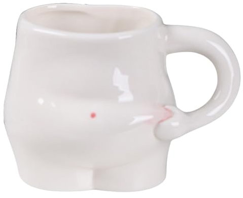 ARVALOLET 320ml Creative Cute Ceramic Mug Fat Belly Shaped Mug for Home (Squeeze Belly)