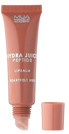 MUA Hydra Juice Peptide Lip Balm, Heartfelt Hun (Pack of 1) | Pink Nude Tone with a Honey Scent, Hydrating Formula with Vitamin E, Vegan & Cruelty Free