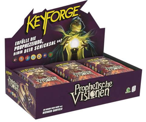 ELZNIR GAMES KeyForge: Prophetische Visionen – Display mit 12 Archon Decks, Duell-Kartenspiel von Richard Garfield, einzigartige Decks, ab 10 Jahren, 2 Spieler, Deutsch