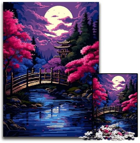 Zen Garden Japanese Art Jigsaw Puzzles for Adults 1000 Piece Paper Jigsaw BrainChallenging DIY Decorative Game Family Interactive Toy 1000 PCS(38x26cm)