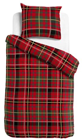 Traumschlaf Feinflanell Bettwäsche Sherlock – Klassisches Karo Design | Kuschelig weich & wärmend | 100% Baumwolle | Winterbettwäsche - 155x220 cm + 80x80 cm