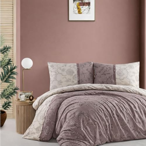 ZIRVEHOME Bettwäsche 135x200 cm. 4-teilig Set Baumwolle Bettbezug 135 x 200cm 80% Baumwolle, 20% Polyester Kissenbezug 80x80cm Renforcé Bettwäsche-Sets 135x200 mit Reißverschluss, DianaP1
