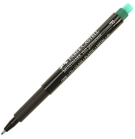 Faber-Castell Multimark Permanent-Marker, grün, 1 Stück (S) – Permanentmarker (grün, schwarz, grün, Kunststoff, dünn, 1 Stück (S))
