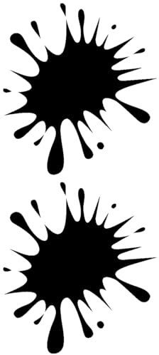 Samunshi® Farbkleckse Aufkleber Klecks Sticker 2er Set 2x8,5x9,5cm schwarz